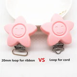 10pcs BPA Silicone Flower Star Clips DIY Baby Teether Pacifier Chain