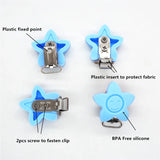 10pcs BPA Silicone Flower Star Clips DIY Baby Teether Pacifier Chain