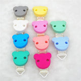 10pcs Bear Teether Clips Baby Pacifier Teething Nursing Jewelry Sensory Toy