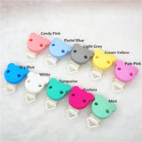 10pcs Bear Teether Clips Baby Pacifier Teething Nursing Jewelry Sensory Toy