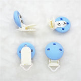 10pcs Plastic Silicone Round Teether Clips for DIY Baby Pacifier Dummy Soother