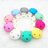 10pcs Plastic Silicone Round Teether Clips for DIY Baby Pacifier Dummy Soother