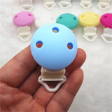 10pcs Plastic Silicone Round Teether Clips for DIY Baby Pacifier Dummy Soother