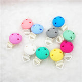 10pcs Plastic Silicone Round Teether Clips for DIY Baby Pacifier Dummy Soother