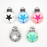 10pcs Silicone Star Heart Crown Clips DIY Baby Teether Holder