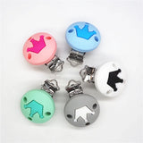 10pcs Silicone Star Heart Crown Clips DIY Baby Teether Holder
