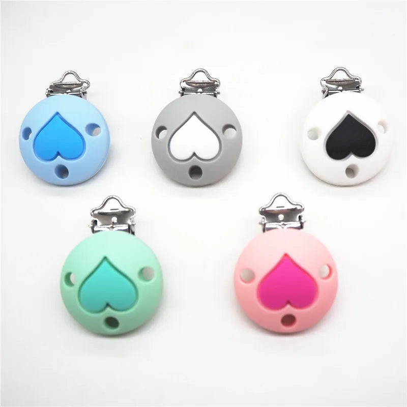 10pcs Silicone Star Heart Crown Clips DIY Baby Teether Holder