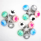 10pcs Silicone Star Heart Crown Clips DIY Baby Teether Holder