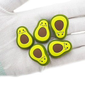 10pcs Avocado Silicone Teether Beads DIY Baby Pacifier Teething Necklace Toy