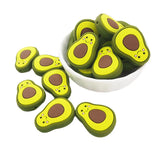 10pcs Avocado Silicone Teether Beads DIY Baby Pacifier Teething Necklace Toy