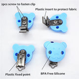 10pcs Silicone Bear Teething Clips DIY Baby Dummy Teether Chain