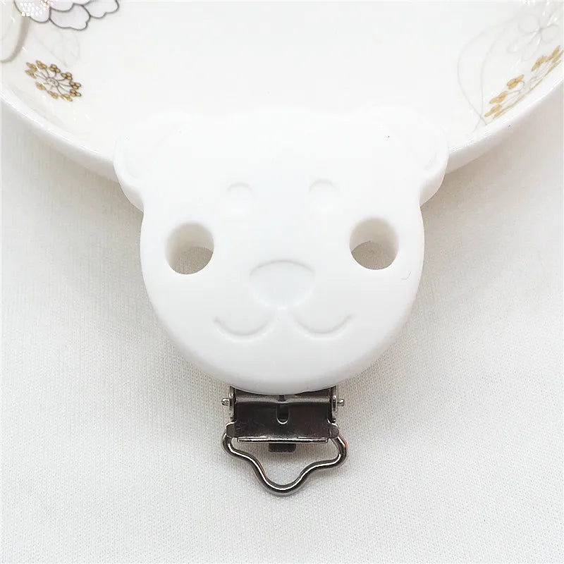 10pcs Silicone Bear Teething Clips DIY Baby Dummy Teether Chain
