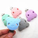10pcs Silicone Bear Teething Clips DIY Baby Dummy Teether Chain