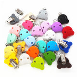 10pcs Silicone Bear Teething Clips DIY Baby Dummy Teether Chain