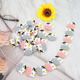 Chengkai 10pcs Silicone Cow Beads for DIY Baby Teething Necklace Sensory Toy