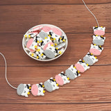 Chengkai 10pcs Silicone Cow Beads for DIY Baby Teething Necklace Sensory Toy