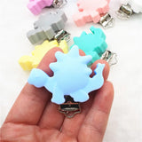 10pcs Silicone Dinosaur Teether Clips DIY Baby Pacifier Soother Sensory Toy