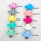 10pcs Silicone Dinosaur Teether Clips DIY Baby Pacifier Soother Sensory Toy