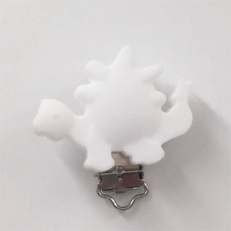 10pcs Silicone Dinosaur Teether Clips DIY Baby Pacifier Soother Sensory Toy