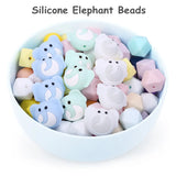10pcs Silicone Elephant Teether Beads DIY Baby Teething Sensory Cartoon Jewelry