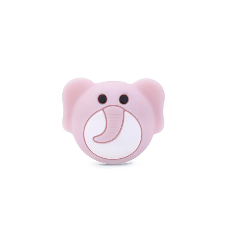 10pcs Silicone Elephant Teether Beads DIY Baby Teething Sensory Cartoon Jewelry