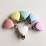 10pcs Silicone Heart Pacifier Clips DIY Baby Dummy Teether Chain Holder
