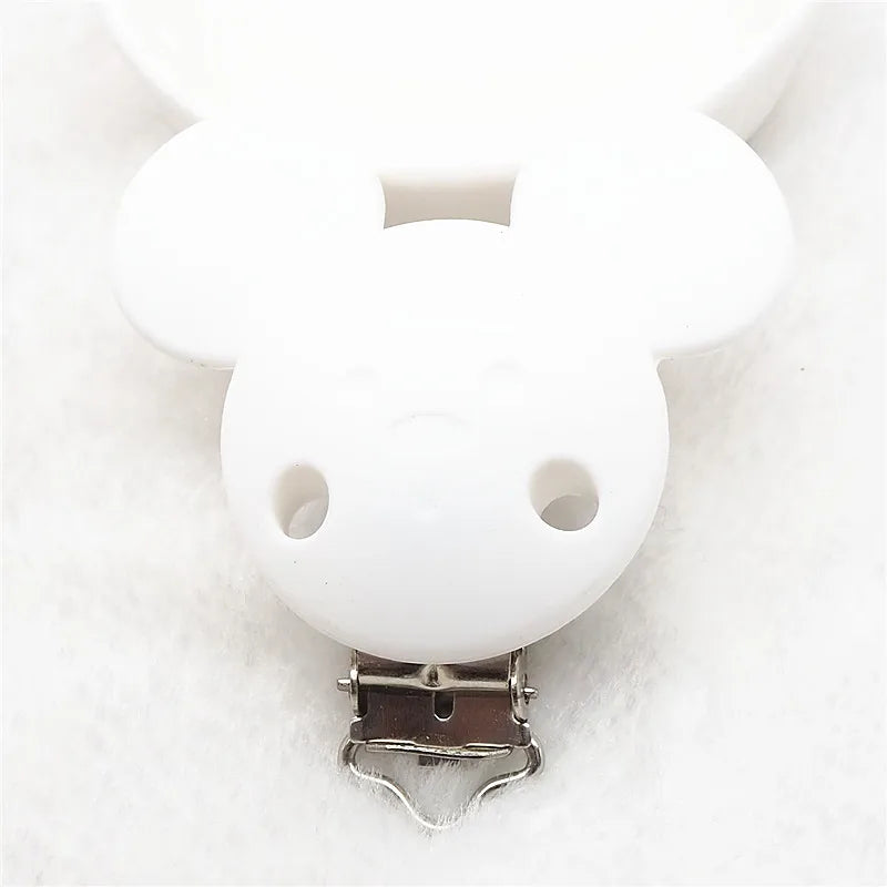 10pcs Silicone Teether Clips DIY Baby Cat Mouse Animal Pacifier Dummy