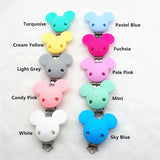 10pcs Silicone Teether Clips DIY Baby Cat Mouse Animal Pacifier Dummy
