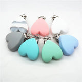 10pcs Silicone Teether Clips DIY Baby Pacifier Round Bear Flower