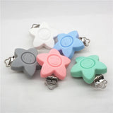 10pcs Silicone Teether Clips DIY Baby Pacifier Round Bear Flower