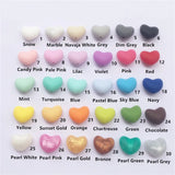 Chengkai 20pcs Silicone Heart Teether Beads Food DIY Baby Pacifier Teet