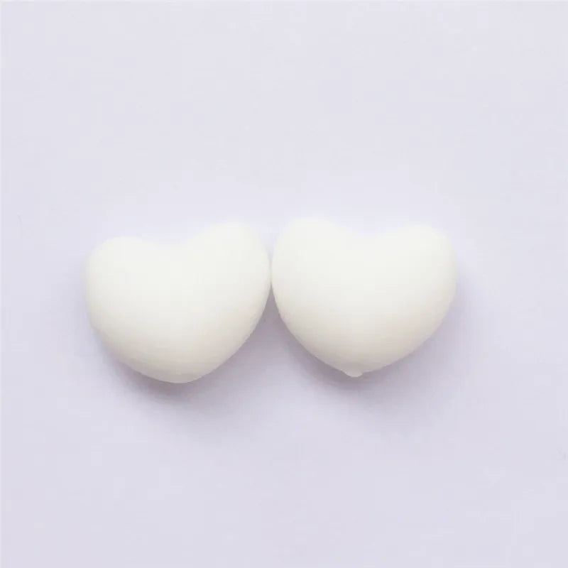 Chengkai 20pcs Silicone Heart Teether Beads Food DIY Baby Pacifier Teet