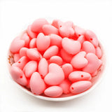 Chengkai 20pcs Silicone Heart Teether Beads Food DIY Baby Pacifier Teet
