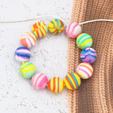 Chengkai 50PCS 12mm Rainbow Silicone Beads BPA-Free Teething DIY Bracelet