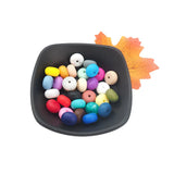 50pcs 14*8mm BPA Silicone Lentil Teether Beads DIY Baby Pacifier Chewing Jewelry