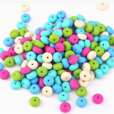 50pcs 14*8mm BPA Silicone Lentil Teether Beads DIY Baby Pacifier Chewing Jewelry