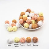 Chengkai 50pcs 16mm 20mm Wooden Beads for DIY Baby Teether Jewelry