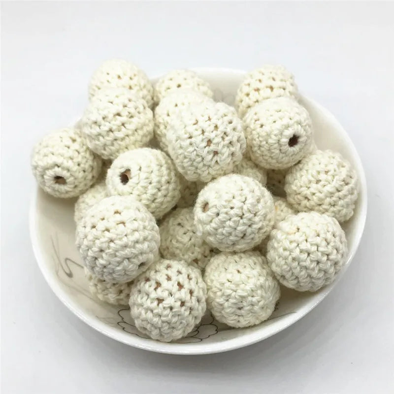 Chengkai 50pcs Knitting Cotton Crochet Wooden Beads Balls