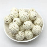 Chengkai 50pcs Knitting Cotton Crochet Wooden Beads Balls