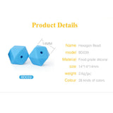 Chengkai 50pcs BPA 14mm Silicone Hexagon Teether Beads