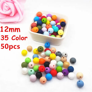 Chengkai 50pcs 12mm Silicone Beads Teething Necklace DIY Jewelry Baby Teethers