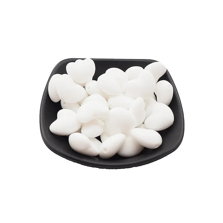 Chengkai 50pcs Heart Teether Beads for DIY Baby Shower Teething
