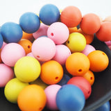 Chenkai 100PCS Silicone Print Beads Baby Round Shaped Teething Toy