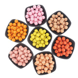 Chenkai 100PCS Silicone Print Beads Baby Round Shaped Teething Toy