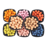 Chenkai 100PCS Silicone Print Beads Baby Round Shaped Teething Toy