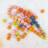 Chenkai 100PCS Silicone Print Beads Baby Round Shaped Teething Toy