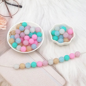 Chenkai 100pcs 12mm Round Silicone Beads BPA Teething Dummy Necklace Toy