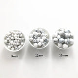 Chenkai 100pcs Silicone Teether Beads DIY Baby Shower Pacifier Jewelry Making