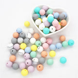 Chenkai 100pcs Silicone Teether Beads DIY Baby Shower Pacifier Jewelry Making