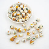 Chenkai 10PCS Daisy Silicone Beads 15mm Teething BPA DIY